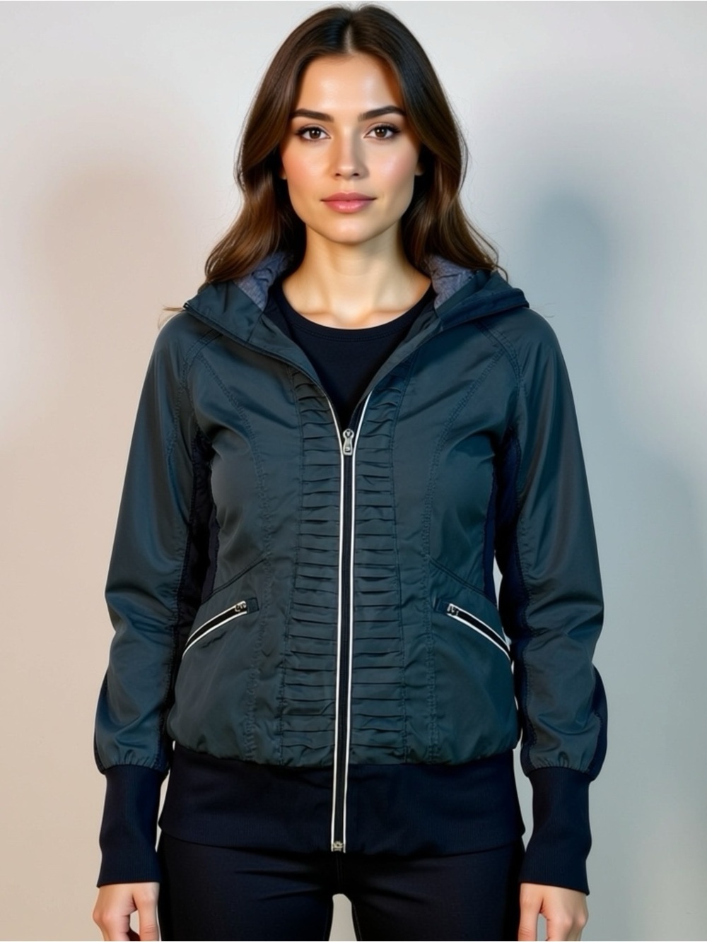 Lululemon Full Zip Jacket Size 8 Hooded Active Athleisure Grey Gym Casual